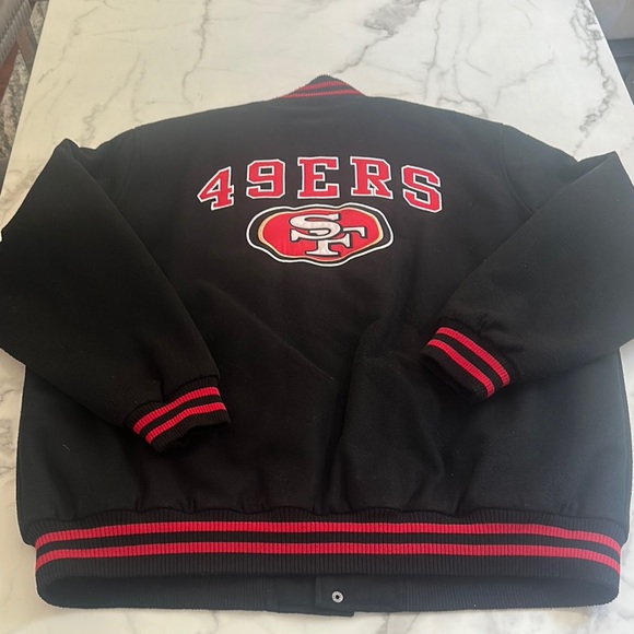 NFL Black and Red Varsity Jacket with Team Logo - Picture 6 of 11